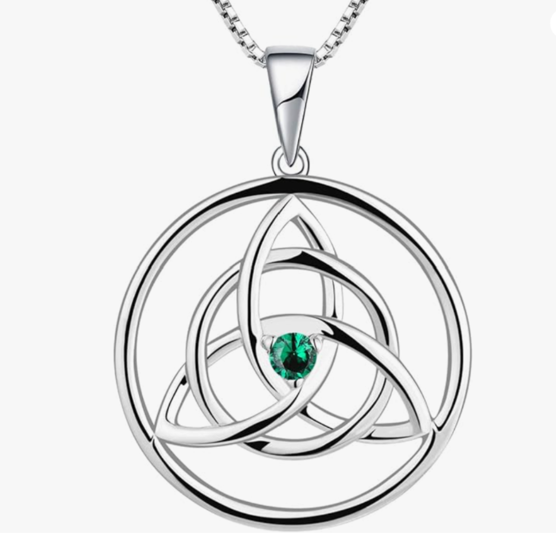 Keltiskt Silverhalsband med Grön Zirkonia