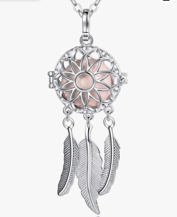 Drömfångare Halsband Harmony Ball – Silver & Persika